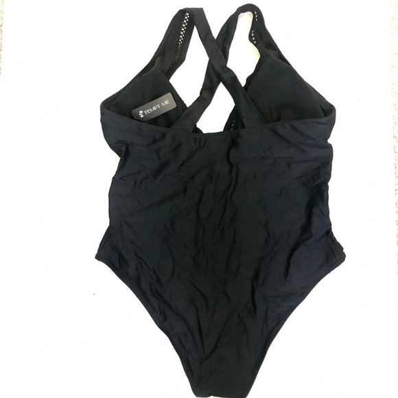 TEMPT Me Swimsuit Plunge V-neck Monokini Sexy Hollow Out Black Criss Cross 22W - Picture 7 of 11